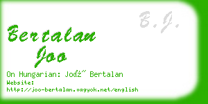 bertalan joo business card